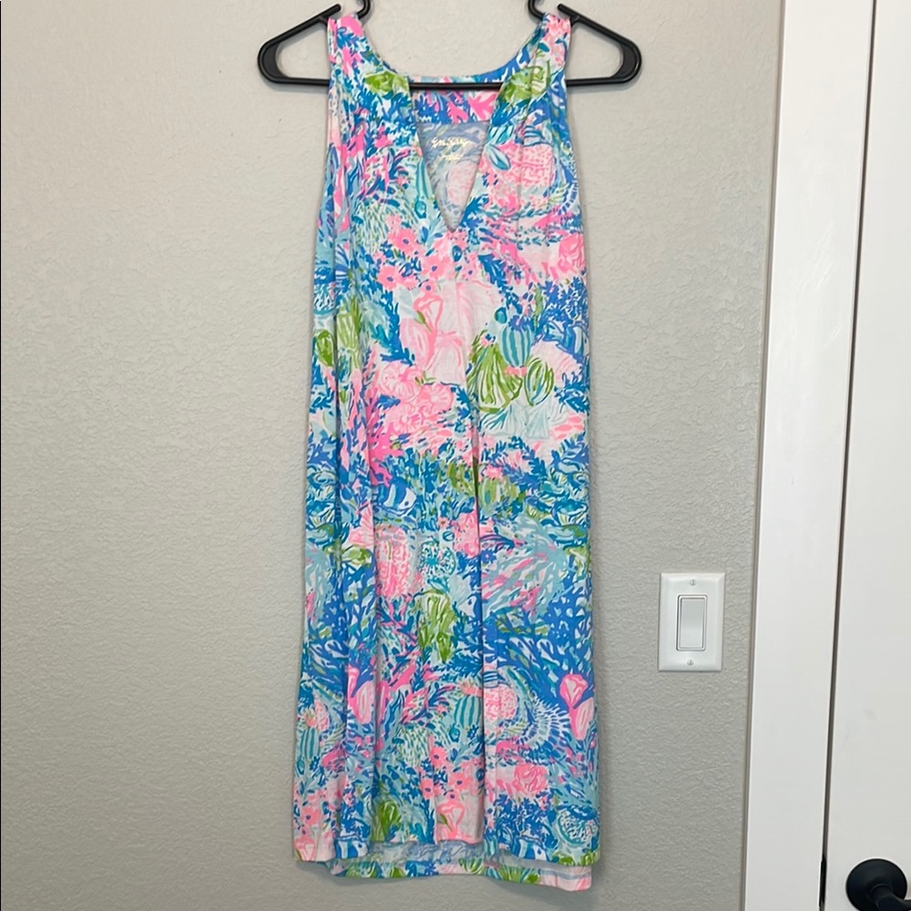 Lilly Pulitzer Floral Patterned Dress - Blue, Pink, Green